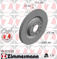 2X Bremsscheibe Coat Z Zimmermann 110.2223.20 FüR Giulia Stelvio Alfa 952ABA25B