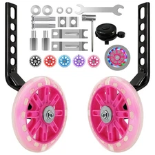 Bike Training Wheels Mute Flash Wheels with Adjustable Bicycle Stabilizer Mou...