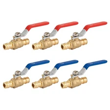 6-Pack 1/2" Pex A Expansion Ball Valve Brass Full Port Quarter Turn Shut Off ...