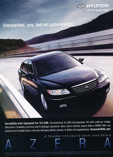 2006 Hyundai Azera - Unexpected - Classic Vintage Advertisement Ad D64