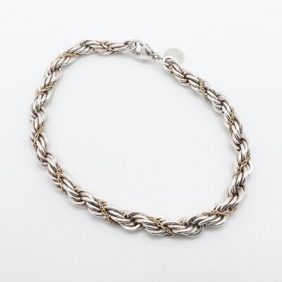 Tiffany & Co. Sterling Silver 18K Gold 4mm Twist Rope Chain