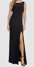 B. Darlin Womens Black High-Neck Pearled Scoop-Back Gown Dress Juniors' Size 1/2