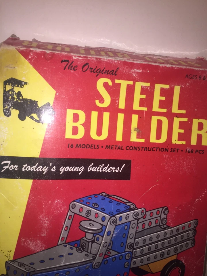 Vintage The Original Steel Builder Metal Construction Set By Schylling With Box - Image 2 of 4
