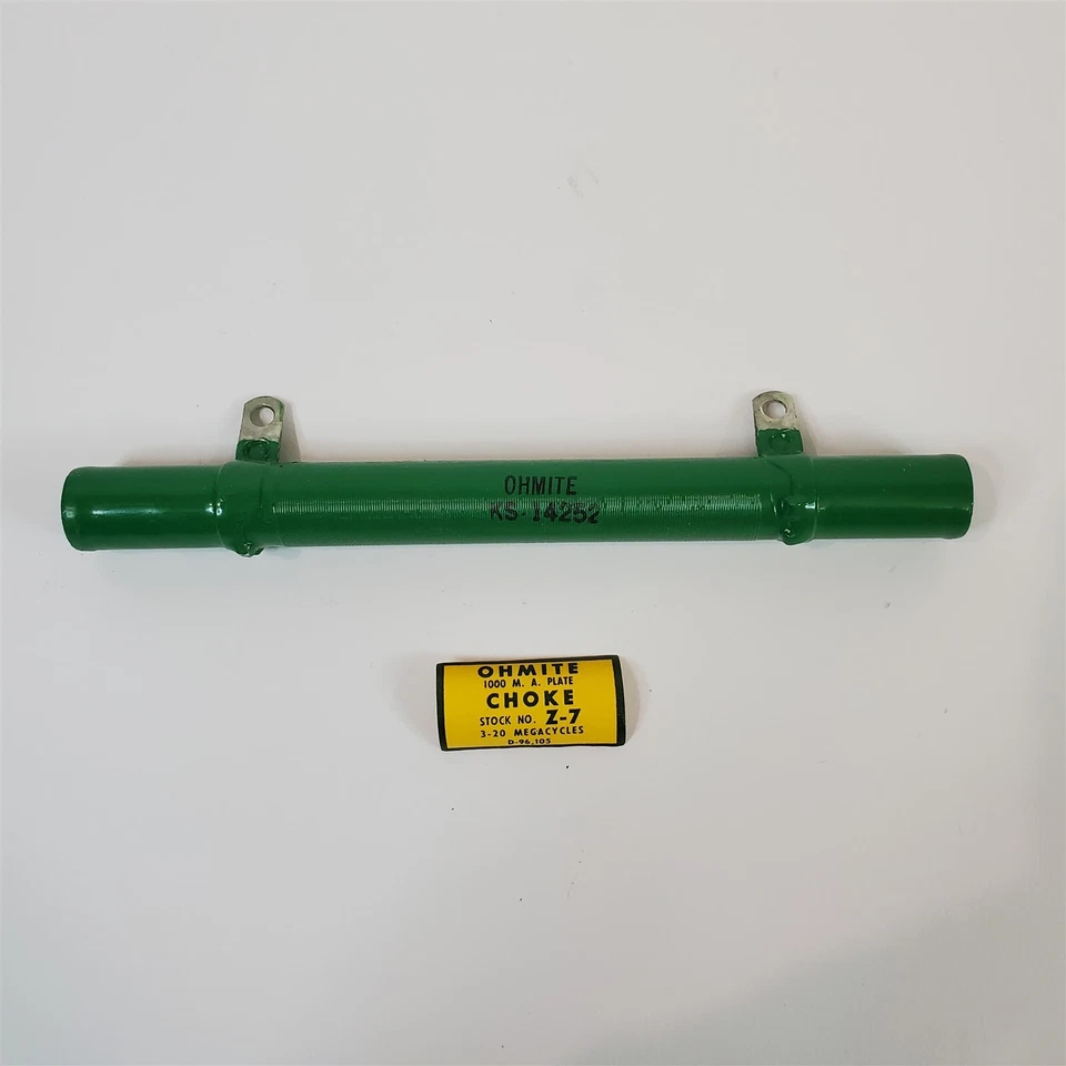 De colección NOS Ohmite Z-7 Inductor Radio Frecuencia RF Placa Choke 3-20MHz 1A Foto 3 de 4