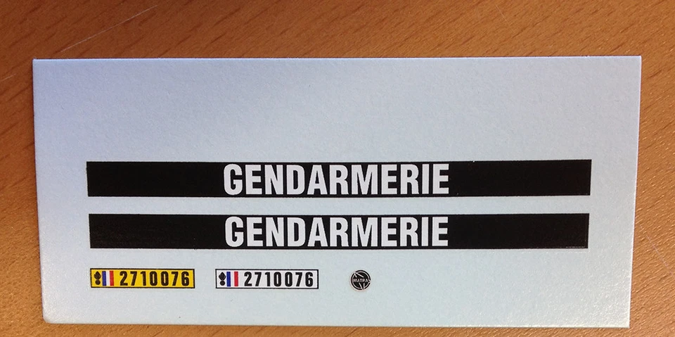 DECAL DECALCOMANIE 1/32 GENDARMERIE POUR MATRA DJET OU AUTRE PROTO SLOT KIT