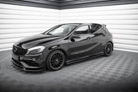 Seitenschweller Ansatz FüR Mercedes-Benz A Klasse Amg-Line W176 Facelif Schwarz
