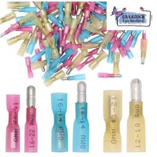 50-200X Waterproof Heat Shrink Bullet Female Male Wire Connector Terminals Crimp