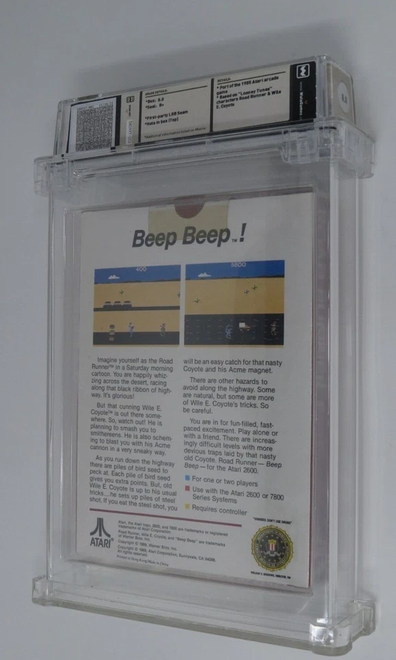 New Road Runner Looney Tunes Sealed Atari Video Game Wata Graded 8.0 B+ Seal! - Image 2 of 4