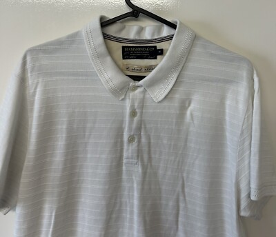 HAMMOND \u0026 Co Debenhams Men's White Striped Casual Polo T-Shirt UK Size  Medium | eBay UK
