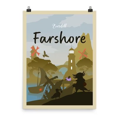 Everdell Farshore Board Game Poster - Minimalist Travel Wall Art