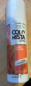 L'Oreal ColoRista 1-Day Color Temporary Hair Color #50 Coral Pink