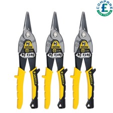 Stanley 2-14-563 Fatmax Aviation Snips Straight Cut Metal Cutter Pack of 3