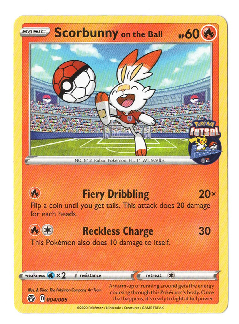 Pok mon Card Scorbunny on the Ball Futsal Promo NEW & Factory