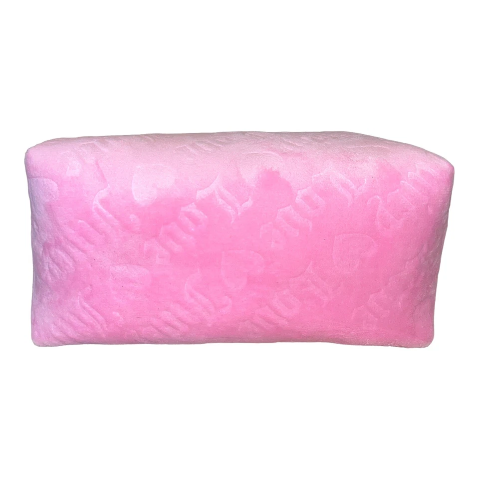 Juicy Couture Makeup Bag Pink Velour W/ Logo Small Travel Bottle NWT - Image 4 of 4
