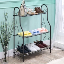 3 Tier Metal Plant Stand Garden Decor Plant Holder Flower Pot Shelf Rack Black
