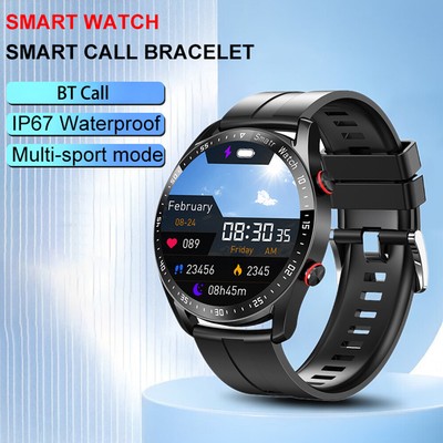 Bluetooth Smartwatch Men's Watch Fitness Heart Rate Pulse Clock Blood Pressure