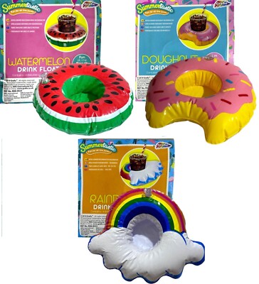 Aufblasbare Flamingo Getränkehalter Rosa Schwimmbecher Dose Whirlpool Pool Badespielzeug