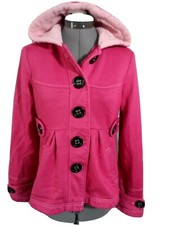 Hydraulic Fleeced Babydoll Jacket M Jr. Pink Big Buttons Hoodie Sweatshirt Coat