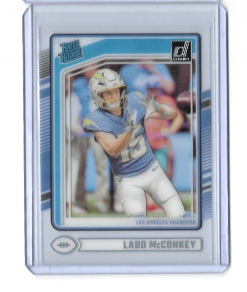 2024 Clearly Donruss Ladd McConkey Rated Rookie Acetate RC Rookie Card #68