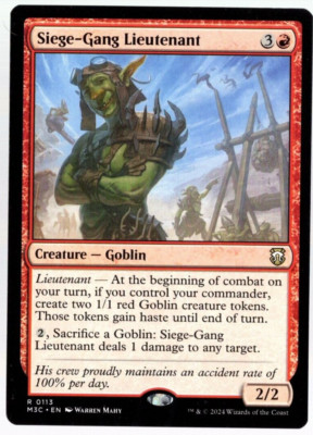 Siege-Gang Lieutenant 0113 Non Foil Rare Modern Horizons 3 MTG Near Mint