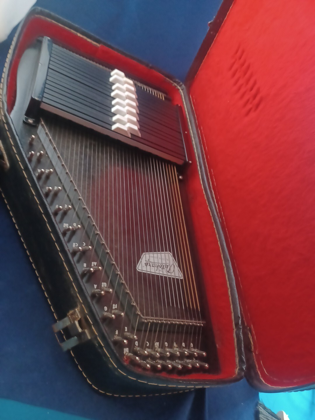 Vintage Oscar Schmidt Autoharp Musical Instrument Black Good 36 String