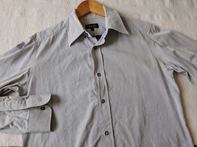 APC 1 A.P.C. Rue de fleurus Paris France Button Down grau uni Hemd