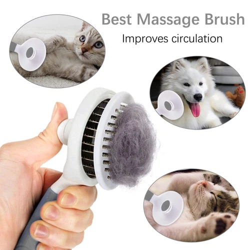 Pets Hair Grooming Massage Deshedding Cleaning Brush & Hair Remover Dog Cat Comb - Picture 8 of 15