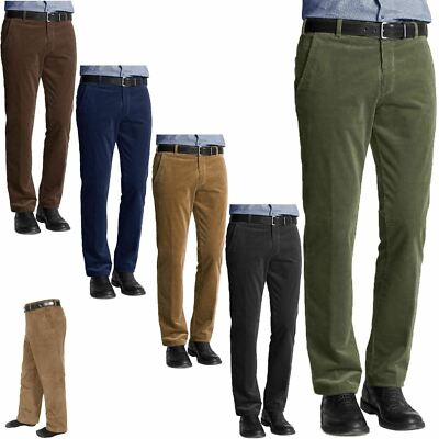 Mens Cord Corduroy Trousers Formal Belted Pants Smart Casual Cotton Trousers