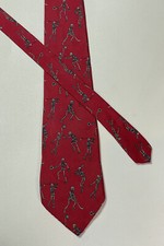 Anatomical Chart Co Skokie 100% Silk Necktie Made in USA Red Skeletons Sports
