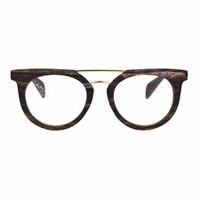 Designer Fashion Clear Lens Glasses Round Flat Metal Top Bridge UV400