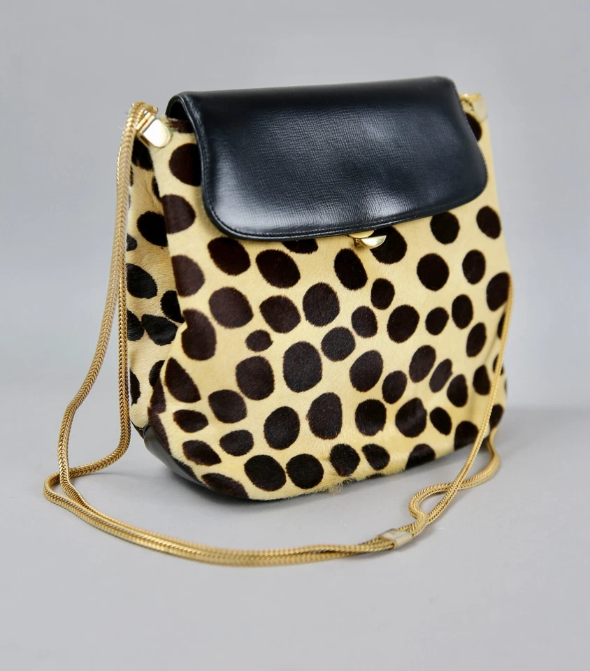Bolso Monedero Vintage Años 60 GRETA Suave Original Imitación Leopardo con Acabados en Latón Foto 2 de 4