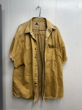 vintage la gate denim shirt short sleeve 2xl yellow