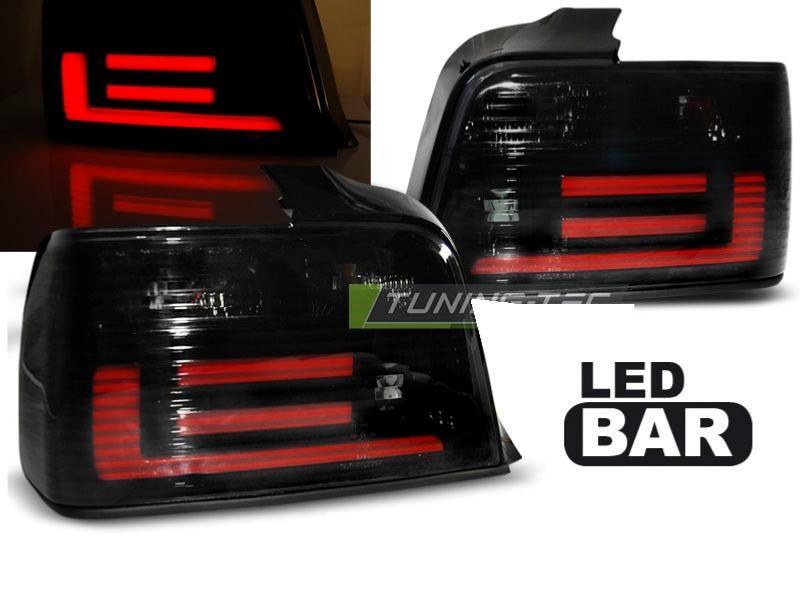 Feux arrière pour BMW E36 Berline de 1990 à 1999 au look LED BAR fumé moderne