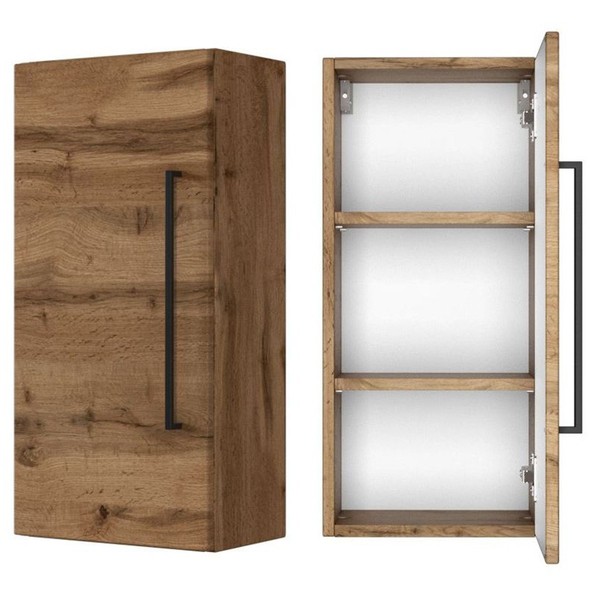 BadmöBel HäNgeschrank In Wotaneiche Nb. Badschrank Badezimmerschrank Wandschrank-image