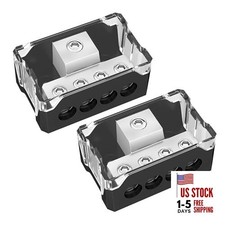 4 Way Power Distribution Block Car Audio 0/2/4 Gauge Input 4/8/10 Gauge 2 Pack