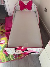 Minnie Mouse Toddler Bed with Underbed Storage Drawers and Mattress