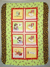 Sock Monkey Crib Quilt Five Monkeys Jumping On The Bed Funny Handmade 51 x 39