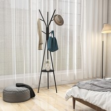 180cm Free Standing Coat Rack Metal Shelf Holder Stand Display Clothes Hat