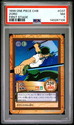 1999 ONE PIECE CARDDASS HYPER BATTLE FIRST STAGE #C07 ZORO PSA 7