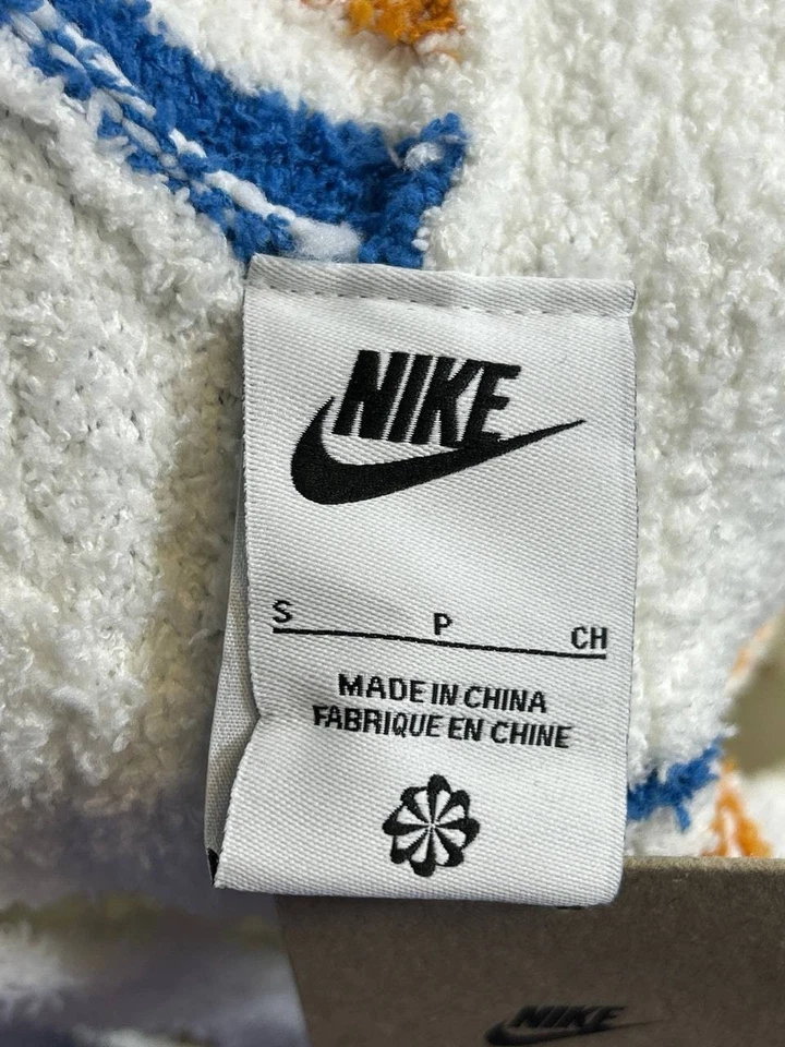 Nike Suéter Mujer Pequeño Blanco Naranja Azul Tejido Cárdigan Nuevo Foto 3 de 4