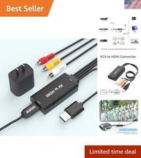 RCA to HDMI Converter, AV to HDMI for Xbox,PS One,PS2,PS3,N64,Wii,VCR,VHS,STB...