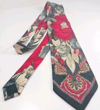 Vintage 90s Italian Made Tie Paul Rodon 100 Silk Mens Necktie 61"x 3.5" Azia