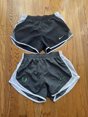 2 Pair Nike Oregon Duck Women Running Shorts Black Gray Small