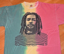  1990's PETER TOSH vtg original 90's Reggae tie-dye concert tour tee shirt XL 