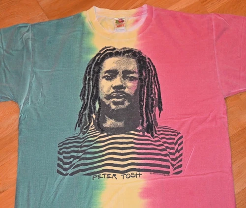 PETER TOSH original 90's Reggae tie-dye concert 1990s vintage concert t-shirt, vintage, size XL, single stitch, B+ condition