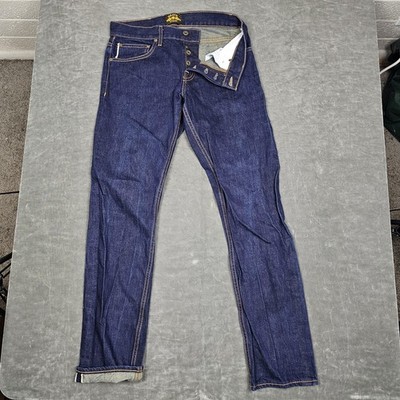 Brave Star Jeans Mens 31 Indigo Selvedge Denim Raw Made USA Slim