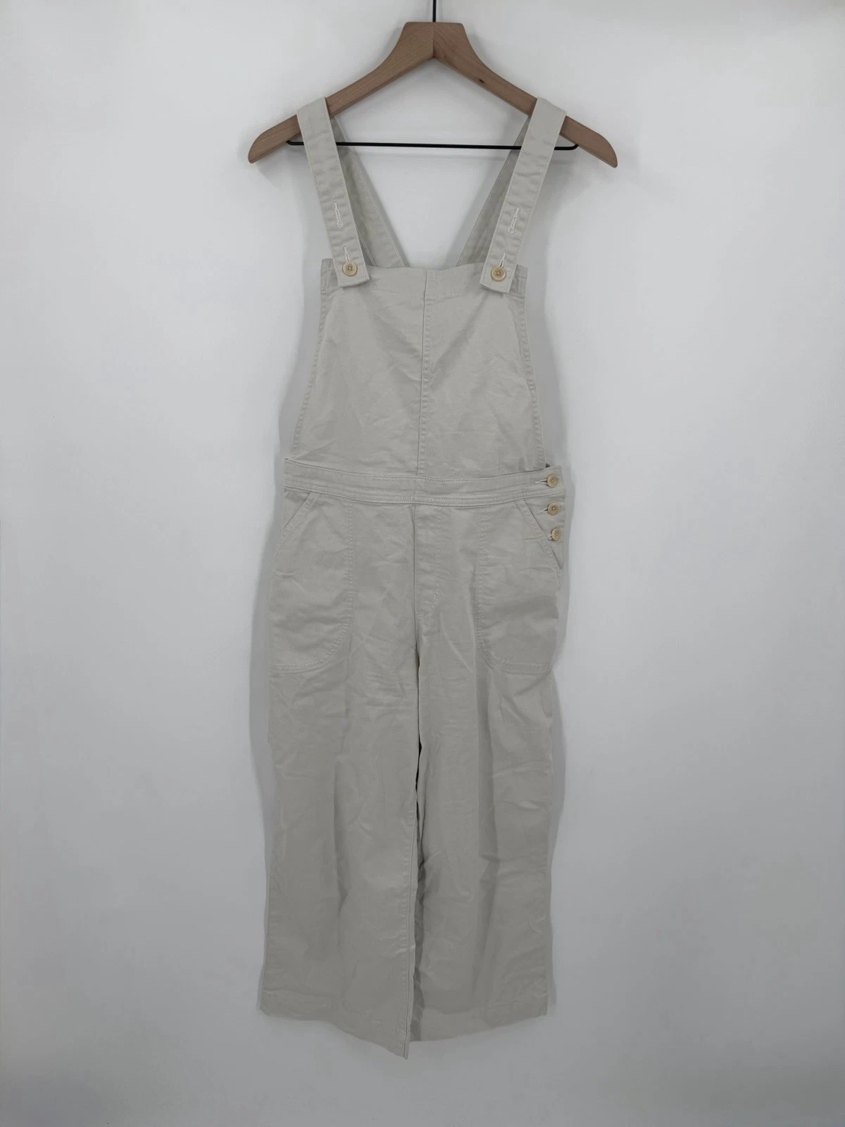 Patagonia Stand Up Bib Cropped Overalls Pants Women’s Size 8 Off White Workwear
