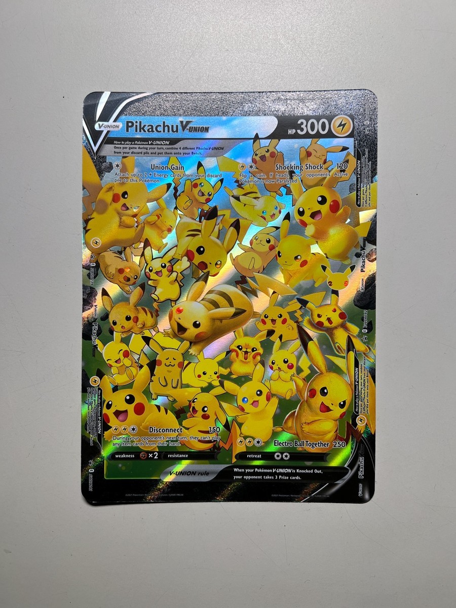 Pikachu V-Union Oversized Pokemon Card Promo NM+ JUMBO | eBay