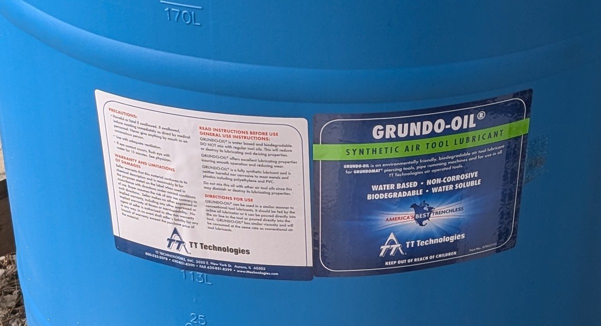 TT Technologies GRUNDO-OIL Synthetic Air Tool Lubricant Drum 55 gal  Grundomat