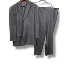 Size 54L Lauren Ralph Lauren Mens Long 2 Piece Wool Suit Charcoal Plaid